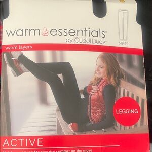 Cuddl Duds Black Leggings with Red Accents